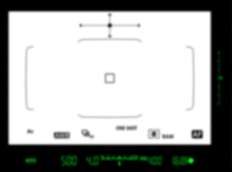 Symbology on the viewfinder of a camera which is blurry because the camera diopter is not configured properly
