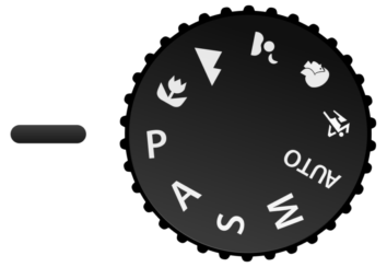 P Mode on a common Mode Dial of a digital camera