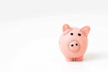pink piggy bank for saving coins