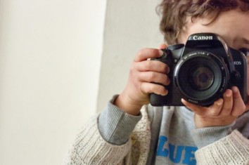 baby with a camera
